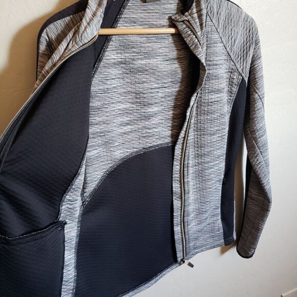 Athleta Snowscape Hooded Jacket Full Zip Stretchy Grey Space Dye Size Women's XS - Picture 6 of 10